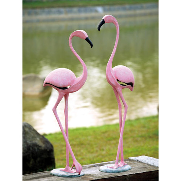 Pink Flamingo Pair High end Sculptures Bird Quality Garden Statues